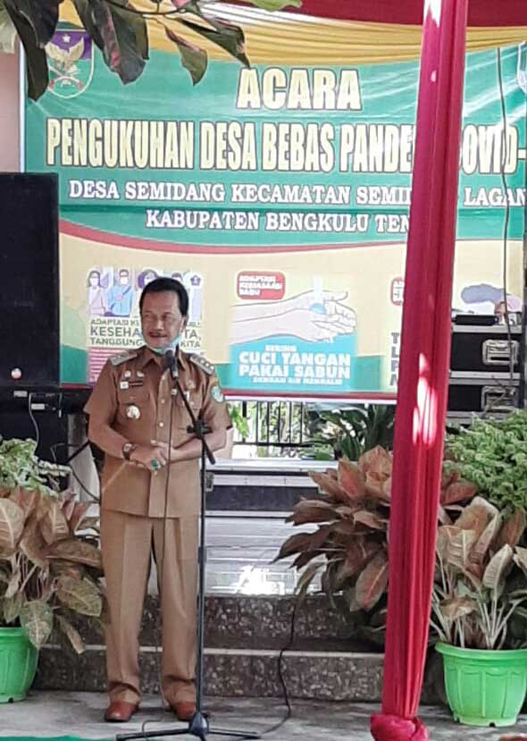 BUPATI BENTENG DR.H. FERRY RAMLI SH.MH. Terima Kunjungan Kerja Danrem 041/Games Bengkulu di Desa Semidang Lagan