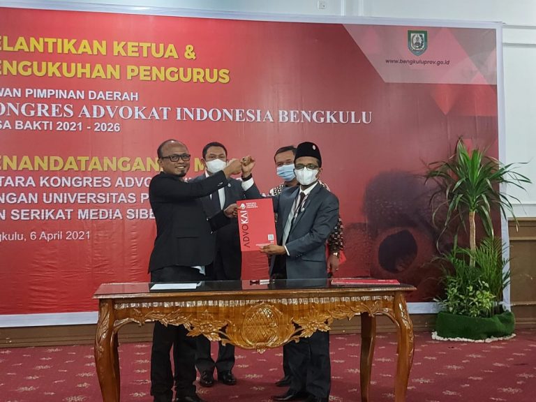 SMSI Teken MoU dengan Kongres Advokat Indonesia Bengkulu