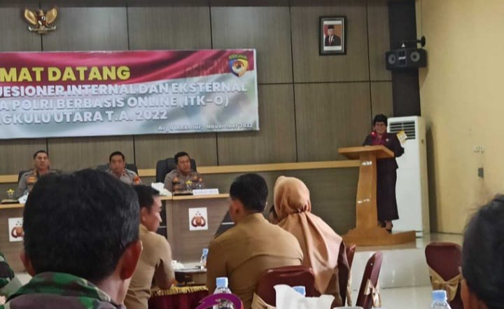 Ketua DPRD Bengkulu Utara, Sonti Bakara Mengikuti Pengisian Kuesioner Eksternal Indeks Tata Kelola Polri